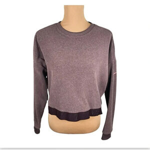 Nike Fleece Crop Crewneck Pullover - Size L- Eggplant